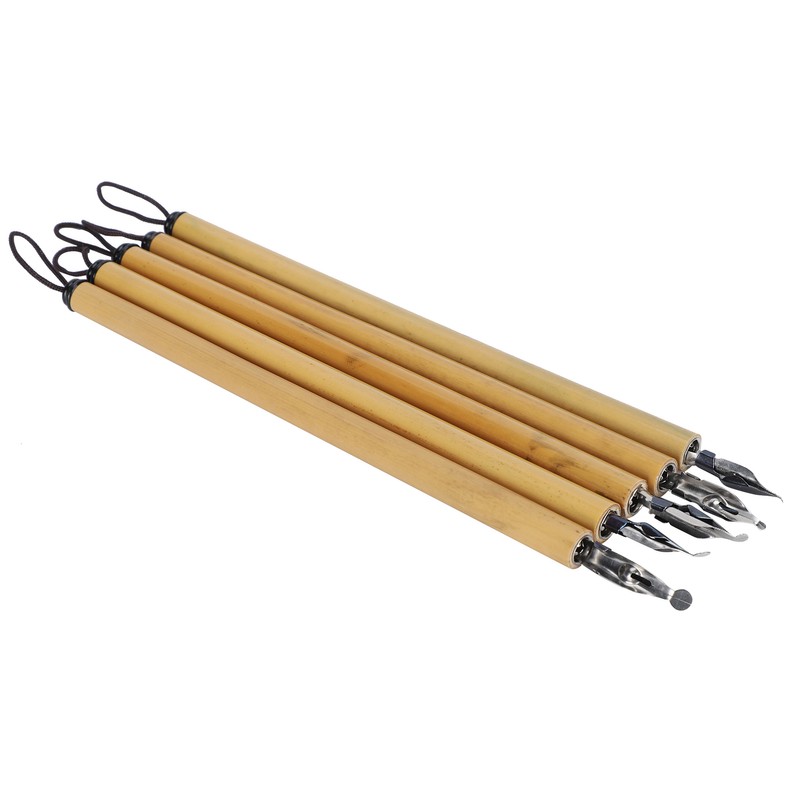 5Pcs Dip Pen Manga Calligraphy Boxed Vintage Bamboo Drawing Painting