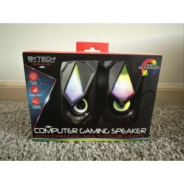 BYTECH COMPUTER GAMING SPEAKERS WITH CHANGING RGB MULTI-COLOR LED LIGHTS