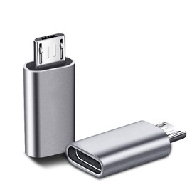 Zoye 2 Pack USB C to Micro USB Adapter - Female to Male Connector Compatible With Galaxy S7/S7 Edge, Nexus 5/6 and Micro USB Devices (Black/Silver)