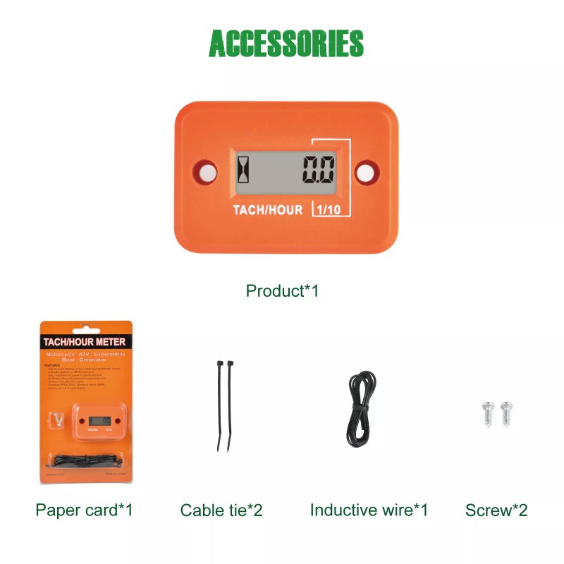 Yooreal Digital Tach Hour Meter,Tachometer Maintenance for Chain saws lawn