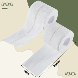 2 Rolls Adhesive Elastic Tape Bandage Tape Wrap Flexible Stretch Bandages for Sports Ankle, Knee and Wrist Sprains(White,2 Inch Wide)