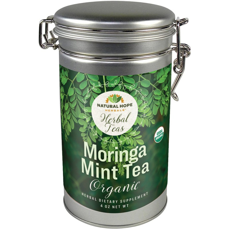 Natural Hope Herbals MORINGA MINT TEA - USDA Certified Organic