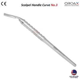 Oroax Corporation Surgical Scalpel Handle No 3 Dental Veterinary Stainless Steel Medical Knife - X1- Scalpel handle 3no Curved