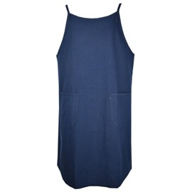 Berry Cami Apron, Stylish, Cute, Simple, Plain, Large Size, Made in Japan, Dark Navy, dark navy