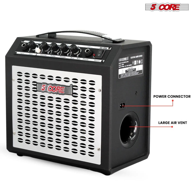 Portable 20W Electric Mini Guitar Amplifier with Built-in 6.5" Speaker