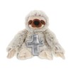 DolliBu Sloth Stuffed Animal with Silver Cross and Personalization - Religious Baptism Gifts for Boys and Girls, Dedication Christening Gifts Plush Prayer Toy Healing Teddy Bear - 7.5 Inches