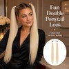 2 Pieces Blonde Ponytail Extension, 26 Inch Straight Braiding Hair,