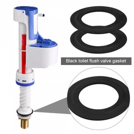 Pack of 2 Toilet Flush Valve Seal Replacement Toilet Flush Valve Rubber Sealing Washer 43 mm x 71 mm 34490507 Compatible with Siamp Optima 49 50 Black