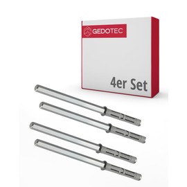 Gedotec Shelf Support Invisible Shelf Support – Pack of 4 Shelf Brackets | Titanium Mini | Wall Shelf Holder | Load Capacity 12 kg per Pair | Steel Shelf Support for Wall Mounting | Heavy-Duty Shelf