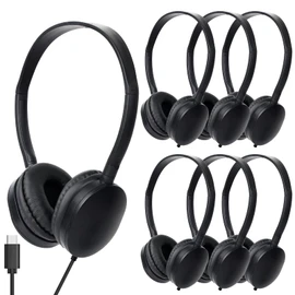 YFSFQS USB Type C Kids Headphones Bulk for Classroom School 10 Pack,Wired