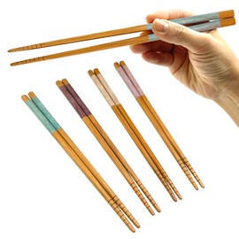Wagokoro Chopsticks Set of 5 Pairs, Made in Japan, For Guests, Durable, Moisture Resistant, Natural Bamboo Chopsticks, For Entertaining, Easy to Use, Easy to Hold, Non-Slip (Kyokara Bite)