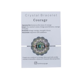 The Blue Yogi Healing Bracelet with Reiki Infused multiple gemstones and copper - Wish Bracelet with Tie closure (Courage Crystal)