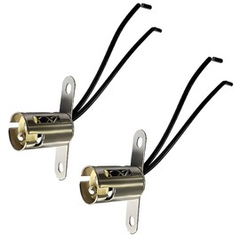 FSTURIOS 2PCS Car Bulb Socket, BA15D LED Bulb Light Lamp Holder with Wire Connector, LED Bulb Socket 2-Wires Adapter for Turn Signal Light Brake Light Tail Light, Car Accessories (Long)