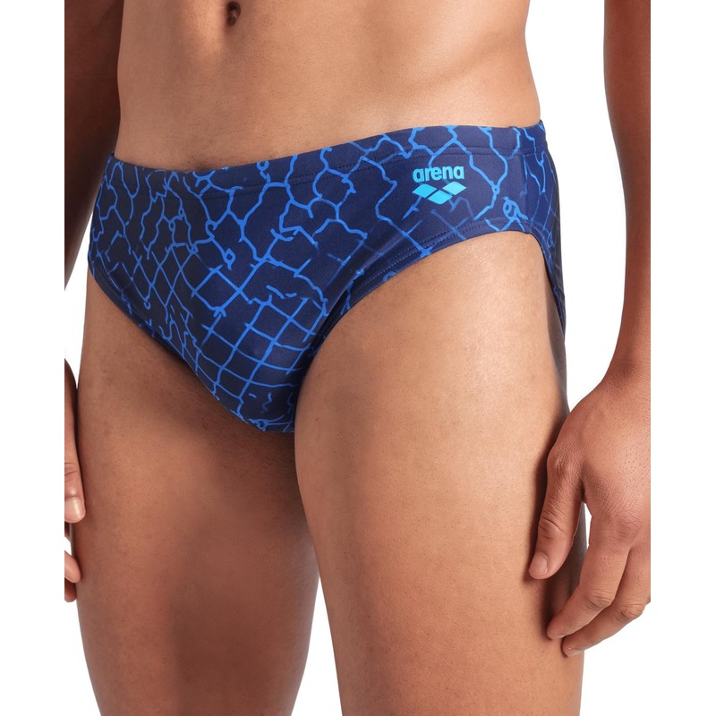 Arena Men's Swim Briefs Allover, Navy Multi, 36