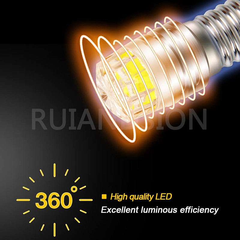 Ruiandsion 2pcs 2W COB 3V E10 Base LED Upgrade Bulb