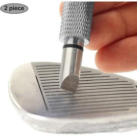 Betgod Golf Groove Sharpener,Golf Club Groove Sharpener,Club Sharpener,Groove Sharpening Tool - Generate Optimal Backspin - Suitable for U & V-Grooves (Silver 2PCS)
