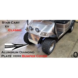 Star ev Classic Golf Cart Highly Polished Aluminum Diamond Plate Bumper Cover