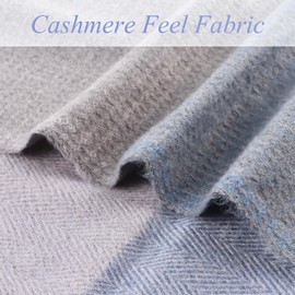 MniJiza Womens Warm Scarf Winter Women Thick Shawl Wraps Cashmere Feel Large Oversized Scarves Tassel Plaid Neck Warmer (Plaid Blue)