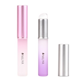 2PCS Silicone Lip Brushes, NILIYA Silicone Lip Applicator for Lipstick, Silicone Makeup Brush for Lip Balm, Lip Gloss, Lip Stick and Concealer,Silicone Nail Brush With Gradient Color Handle
