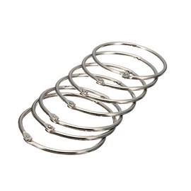 Bluesky 3.5-inch 7 Pcs Silver Tone Metal Loose Leaf Bundle Book Rings Binder Keyrings Sample Holder Memo Filing Scrapbooking (3.5-inch)