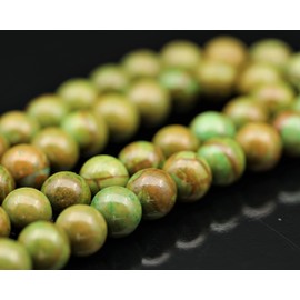 ElisaJewelryArt - Natural Green Jasper Beaded Choker Necklace Genuine Gemstone Nature Stone Clasp Closure Necklace Unisex Necklace (16.00, Green Jasper)