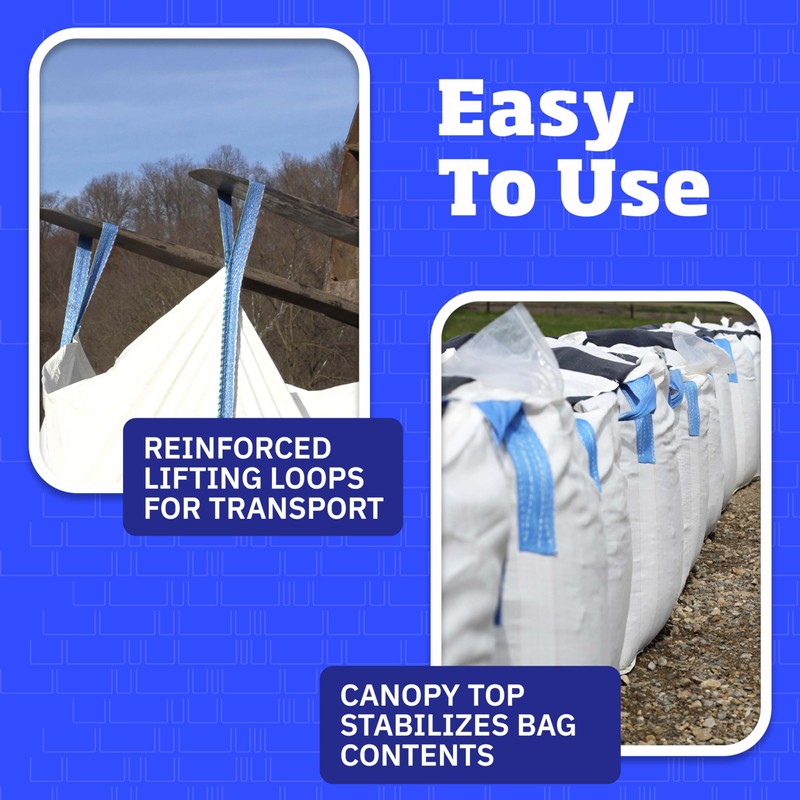 DURASACK Heavy Duty Builder's Bulk Bags 200-Gallon White Woven Polypropylene
