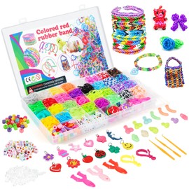 URMYWO 2500+ Loom Bands Set, 30 Colours Colourful Rubber Bands Kit for Bracelets, Bracelets DIY Children, Loom Rubber Bands Kit for Children Girls