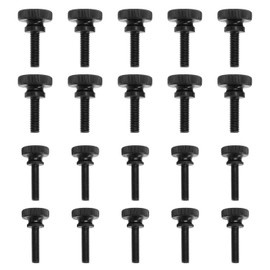 OTOTEC 20Pcs Knurled Thumb Screws M5x20mm/M6x20mm Thumb Screws Black Carbon Steel Knurled Screws for Mechanical Appliances Instrumentation Household Appliances