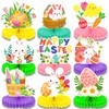 9 Pieces Easter Honeycomb Centerpieces Table Decor, Cute Bunny Chick