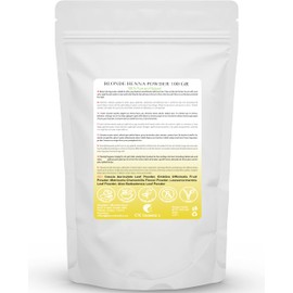 BLONDE HENNA HAIR POWDER - 100% Natural - Blend of cassia, amla, chamomile, henna, aloe vera plant powders that revives the color of blonde hair, gives golden light reflections - 100 GR