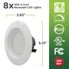 Bioluz LED 8 Pack 4” LED Retrofit Recessed Lighting, 65W