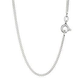 NKlaus Necklace (38 cm - 80 cm) Curb Chain Diamond-Coated 925 Silver Necklace 1.4 mm Wide Women's Necklace, Sterling Silver