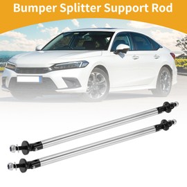 Partuto 2pcs 200mm/7.87in Car Splitter Support Rods Adjustable Front Rear Bumper Lip Splitter Strut Rod Tie Support Bars Aluminum Alloy Silver Tone