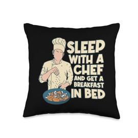 Creating Delicious Meals Sleep Get A Breakfast in Beds Chef Throw Pillow, 16x16, Multicolor