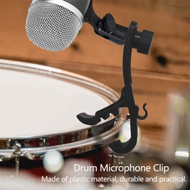 Watris Veiyi Drum Microphone Clip, 4Pcs Microphone Drum Mount, Drum Rim Mic Clips, Drum Microphone Clamp, Shockproof Drum Microphone Securing Clip Musical Instrument Supplies