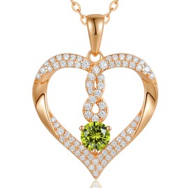 LOUISA SECRET Infinity Heart Necklaces for Women, Gold Plated and 925 Sterling Silver Forever Love Pendant Necklaces, Birthday Anniversary Christmas Jewelry Gift for Her Wife Mom