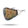Western F.a.s.h.i.o.n Fashion Cloth Face Mask (Gold/Blue Multi Sequins)