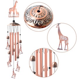 Giraffe Copper Wind chimesoutdoor, Gifts for All Father Husband Stepdad mom Grandma Aunt Daughte Friend dad, Mother Birthday Gift, Women Gardening Gifts,Windchime Outside, Perfect for Patio, Garden