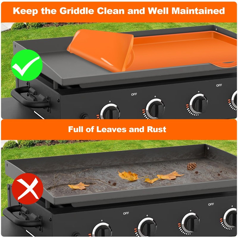 MICEYLIVE Blackstone 36 Inch Silicone Griddle Cover - Black, Rectangular,