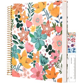 CAGIE Hardcover Spiral Notebook College Ruled Aesthetic Spiral Notebook Journal with Large Pockets Note Book for Note Taking Work Women Writing, 8.5 x 11