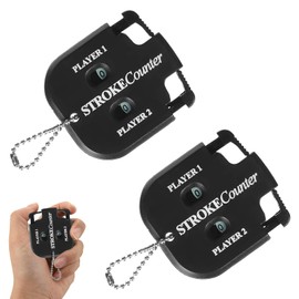 DONOONIS Set of 2 golf hand counters, golf scorer counter, golf result counter, stroke counter, counter clicker, score counter, golf result indicator, golf score counter with key chain, score counters
