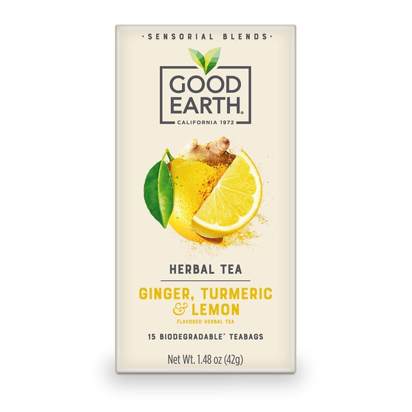 Good Earth Sensorial Blends Ginger, Tumeric & Lemon Herbal Tea, 15Count