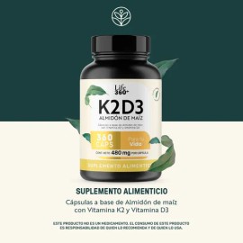 Life 360+ K2d3 360 Cápsulas Vitamina D3 K2