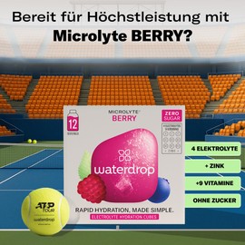 waterdrop® Microlyte Set Berry - Electrolytes without Sugar - 36 Waterdrop Drop Cubes - Electrolytes & Vitamins - Drink for Better Water Absorption in Everyday Life & Sports - Sugar-Free, Calorie Free