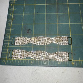 Unbranded 1 ROWS Gold Crystal Rhinestone Bikini Connectors Metal Chain For Swimming Wear