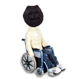 Pomeranian Black Wheelchair Doogie Collectable Figurine