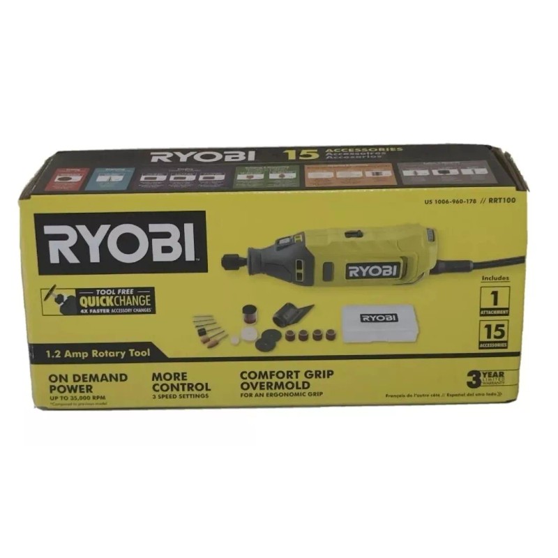RYOBI RRT100 1.2 Amp Rotary Tool With 1 Attachment /