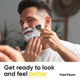 TopTech ULTRA 5 Razors for Men - Replaceable Cartridges for Manual Shaving Razor - 5 Blades Technology Refills - 12 Count Pack - Fits Gillette Fusion - Soft Shave, Sharp Blades - Cost-effective Refill