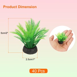 uxcell Aquarium Artificial Plants, 40 Pcs Fish Tank Plants Decorations Accessories Aquatic Ornaments Decor Water Grass, Green (Coco Leaves)