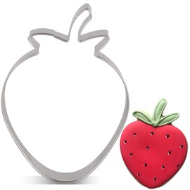 LILIAO Strawberry Cookie Cutter - 2.6 x 3.5 inches - Stainless Steel